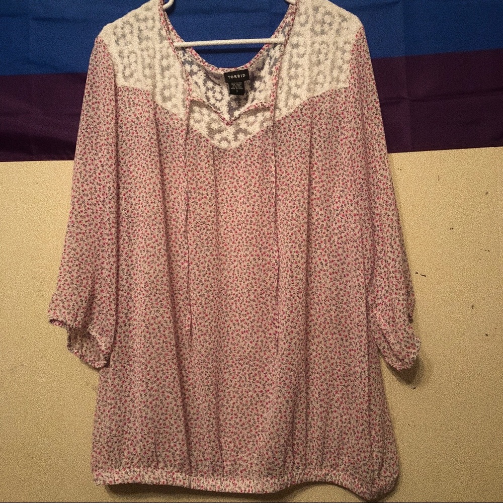 Torrid Lacy Flower Shirt